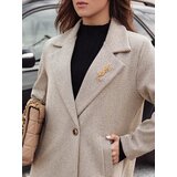 DStreet Płaszcz damski oversize MANTOVA długi jasnobrązowy | Shoptok.si
