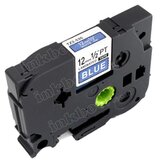 Brother Tze-535 združljiv laminirani trak - 12 mm x 8 metrov bel/moder, (21405067) | Shoptok.si
