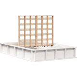 vidaXL posteljni okvir z dvigalnim shranjevanjem Bela 140x200 cm Trden les iz bora | Shoptok.si