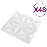  Zidne panele 48 pcs Origami bijela 50 x 50 cm XPS pjena | shoptok.hr