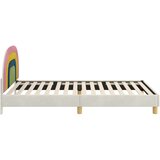  Otroški posteljni okvir z vznožjem krema 90 x 200 cm Žamet, (5000104802) | Shoptok.si