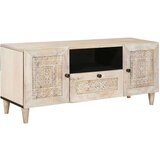 vidaXL TV ormar s ladicama Bijelo 105 x 33 x 46 cm masivno drvo manga Cijene