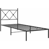  Metalni okvir za krevet s uzglavljem crni 80x200 cm | shoptok.hr