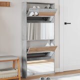 vidaXL Omarica za čevlje z ogledalom 4-nadstropna 63x17x134 cm | Shoptok.si