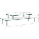  2-slojni stalak za monitor prozirno staklo | shoptok.hr