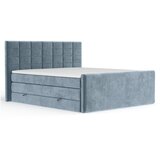 Maison de Rêve Plavi boxspring krevet s prostorom za odlaganje 200x200 cm Ava – Cijene