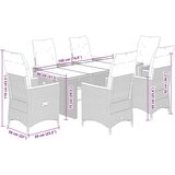 vidaXL 7-dijelni vrtni bistro set od poliratana s jastucima crni | shoptok.hr