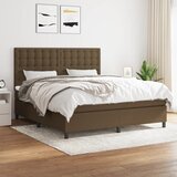  Krevet s oprugama i madracem tamnosmeđi 160x200 cm tkanina | shoptok.hr