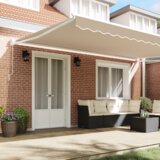 vidaXL Ročna retraktibilna terasa Bež 500x300 cm, Nadomestna tkanina za teraso 5x3 m Bež | Shoptok.si