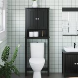 vidaXL Spremište iznad toaletne školjke BERG crno 60x27x164 5cm drveno | shoptok.hr