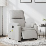 The Living Store Električni masažni naslanjač svetlo siv blago iz mikrovlaken - Električni Masažni Stol, (21572639) Cene