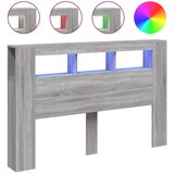  The Living Store LED posteljno vzglavje siva sonoma 160x18,5x103,5 cm inž. les - LED Posteljno Vzglavje, (21453725) | Shoptok.si