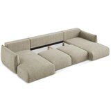 Makamii Bež sklopiva kutna garnitura od šenila (u obliku slova "U") Leila – | shoptok.hr