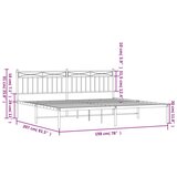 Metalni okvir za krevet s uzglavljem crni 193x203 cm | shoptok.hr