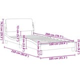  Okvir za krevet Dover crni 100x200 cm baršunasti | shoptok.hr