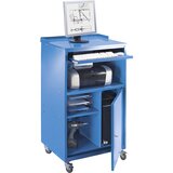 eurokraft basic Pomičen računalniški pult, VxŠxG 1170 x 690 x 590 mm, svetlo modre barve RAL 5012 | Shoptok.si