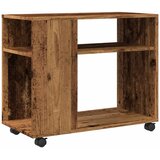  Bočni stolić s kotačima boja starog drva 70 x 35 x 60 cm drveni | shoptok.hr