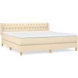  Box spring postelja z vzmetnico krem 180x200 cm blago | Shoptok.si