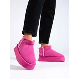 SHELOVET Suede platform snow boots pink