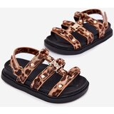Boto Girls Sandals With Golden Detail Leopard Lunessa | Shoptok.si