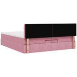  Otomanski posteljni okvir z vzmetnicami roza 200x200cm žamet, (22053216) | Shoptok.si