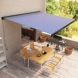 vidaXL Ročno zložljiva kasetna tenda 500x300 cm modra in bela Cene
