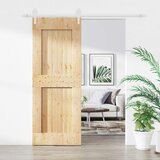  Klizna vrata 80 x 210 cm Čvrsta borovina (neobrađena) | shoptok.hr