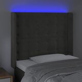  LED uzglavlje tamnosivo 83x16x118/128 cm baršunasto | shoptok.hr