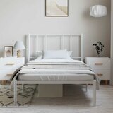  Metalni okvir za krevet s uzglavljem bijeli 100x200 cm | shoptok.hr