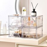 STEBOPUM 4x prozoren zložljiv organizator s predalom 18,5×15×11cm | Shoptok.si