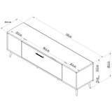 Hanah home tv polica Dekolp3 walnut gold