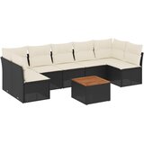 vidaXL 8-dijelni set vrtnih sofa od poliratana s jastucima crni | shoptok.hr
