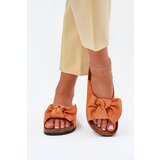 Boto Women's Cork Sole Slippers With Bow Orange Seressa | shoptok.hr