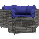 Maison Chic Seti vrtnega pohištva - Vrtna garnitura - Vrtni pohištvo set 4-delna z blazinami siv poli ratan, (21817702) Cene