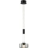Fischer & Honsel Črna LED zatemnitvena viseča svetilka s steklenim senčilom ø 20 cm Lavin – Cene