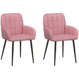  Trpezarijske stolice 2 pcs Baršun Ružičasta 57 x 50 x 85 cm | shoptok.hr