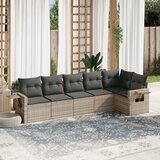 Maison Chic Seti vrtnega pohištva - Vrtna garnitura - Vrtni pohištvo set 6-delna z blazinami siv poli ratan, (21805161) | Shoptok.si