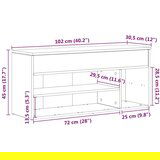 vidaXL Lavica za čevlje visokega sijaja bela 102x30,5x45 cm | Shoptok.si
