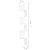  Zidne kutne police bijele 20 x 20 x 127,5 cm konstruirano drvo | shoptok.hr