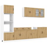  7-dijelni set kuhinjskih ormarića Kalmar konstruiranog drva Smeđa | shoptok.hr