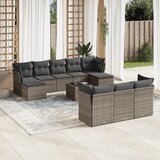 vidaXL 10-dijelni set vrtnih sofa od poliratana s jastucima sivi Cijene