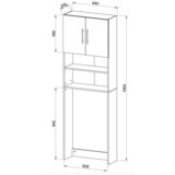 MID.YOU OMARICA ZA PRALNI STROJ bela, medeni hrast | Shoptok.si