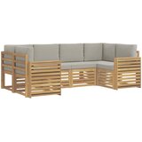  Set vanjskih sofa 6 kom. Bijela i svjetlosiva Poliester Smeđa 245 x 132,5 x 73 cm | shoptok.hr
