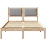  Krevetni okvir s tapiciranim uzglavljem Svijetlo siva Smeđa 120 x 200 cm | shoptok.hr