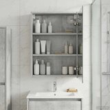  Kupaonski ormar s ogledalom Betonski sivi 43 x 16 x 62.5 cm | shoptok.hr