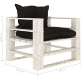  Vrtna sofa od paleta s crnim jastucima drvena | shoptok.hr