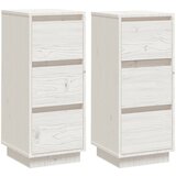 Maison Chic Komoda - Predalnik 2 kosa bela 32x34x75 cm trdna borovina, (21718685) | Shoptok.si