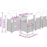  9-dijelni vrtni bistro set od poliratana s jastucima sivi Siva 190 x 80 x 75 cm | shoptok.hr