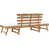  Klupa s jastucima 2-u-1 190 cm od masivnog drva bagrema | shoptok.hr