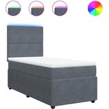 Box spring krevet s madracem tamnosivi 80 x 200 cm baršunasti | shoptok.hr